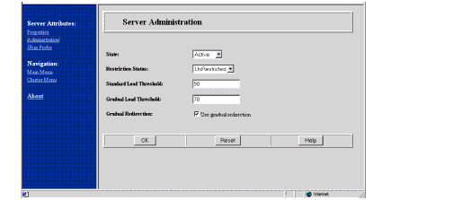 Server Administration page