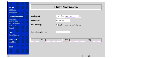 Cluster Administration page 