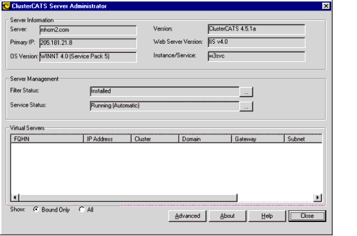 ClusterCATS Server Administrator 