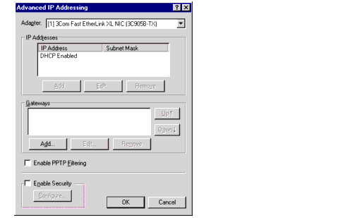 Advanced IP Addressing dialog box